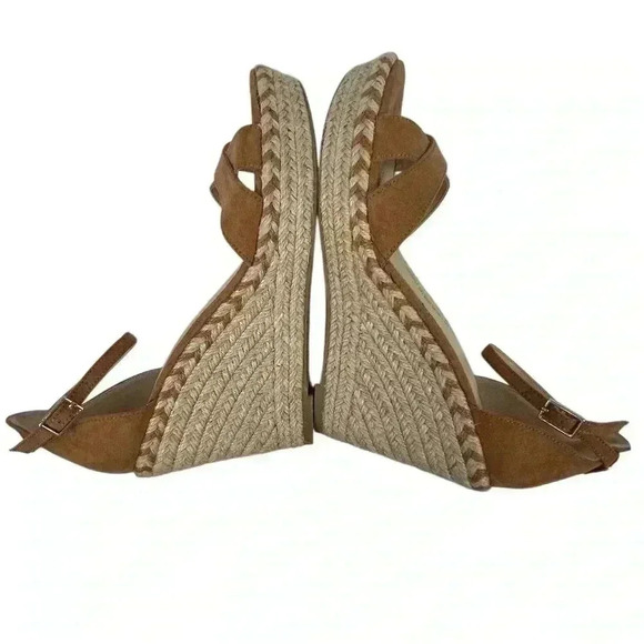 Circus by Sam Edelman Espadrille Sandals Brown Criss-Cross Ankle Size 8.5 - Picture 5 of 14